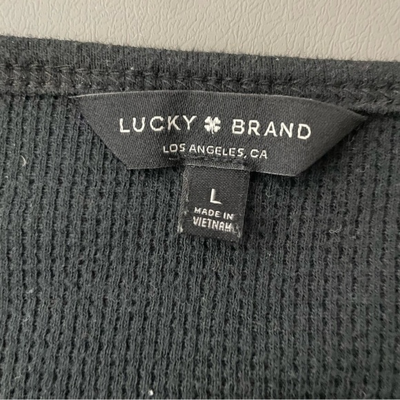 Lucky Brand Boho Thermal Shirt | Size Large | Black - Picture 6 of 9